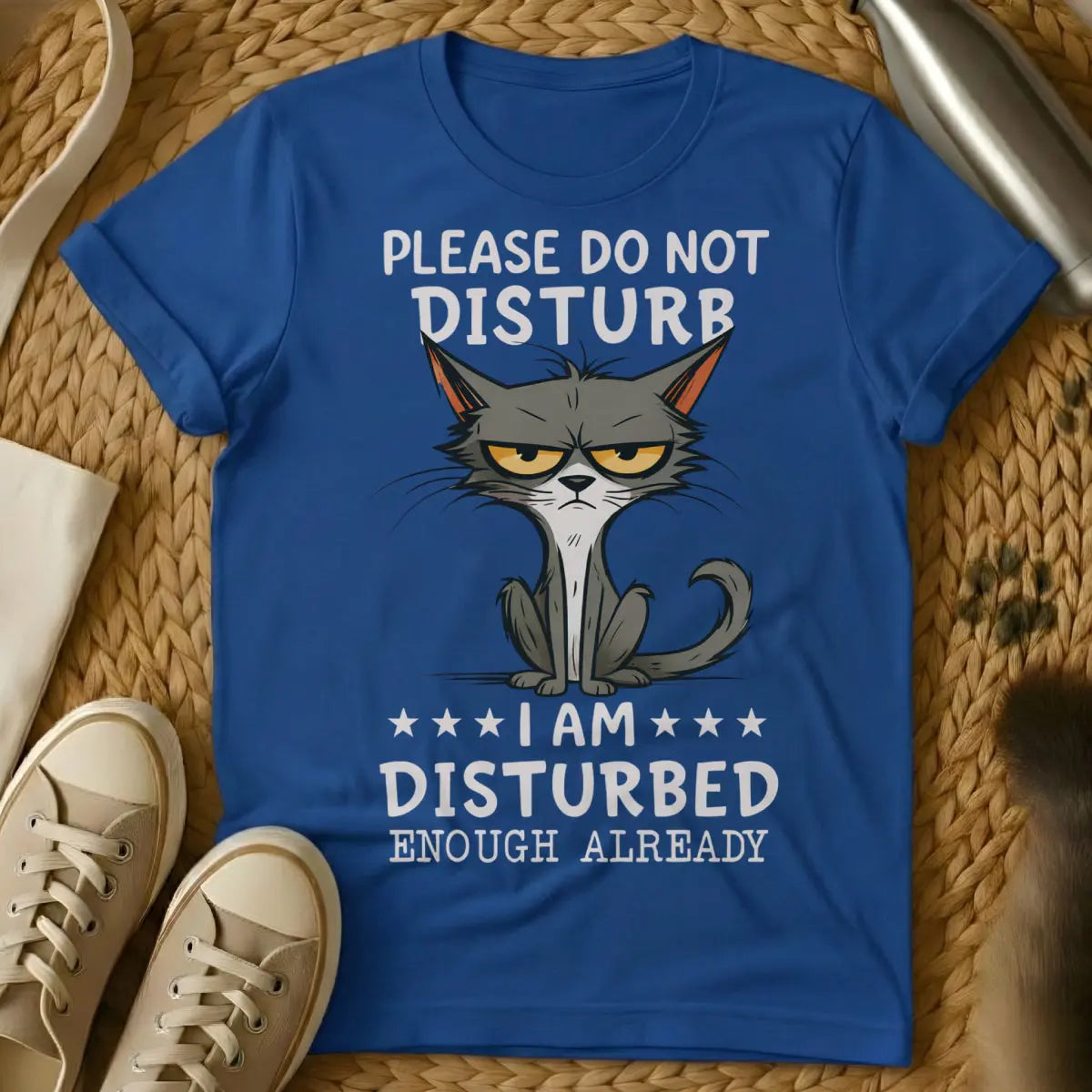 Disturbed Cat Shirt - Blue T-Shirt - concert tee parody, disturbed band parody, heavy metal pet