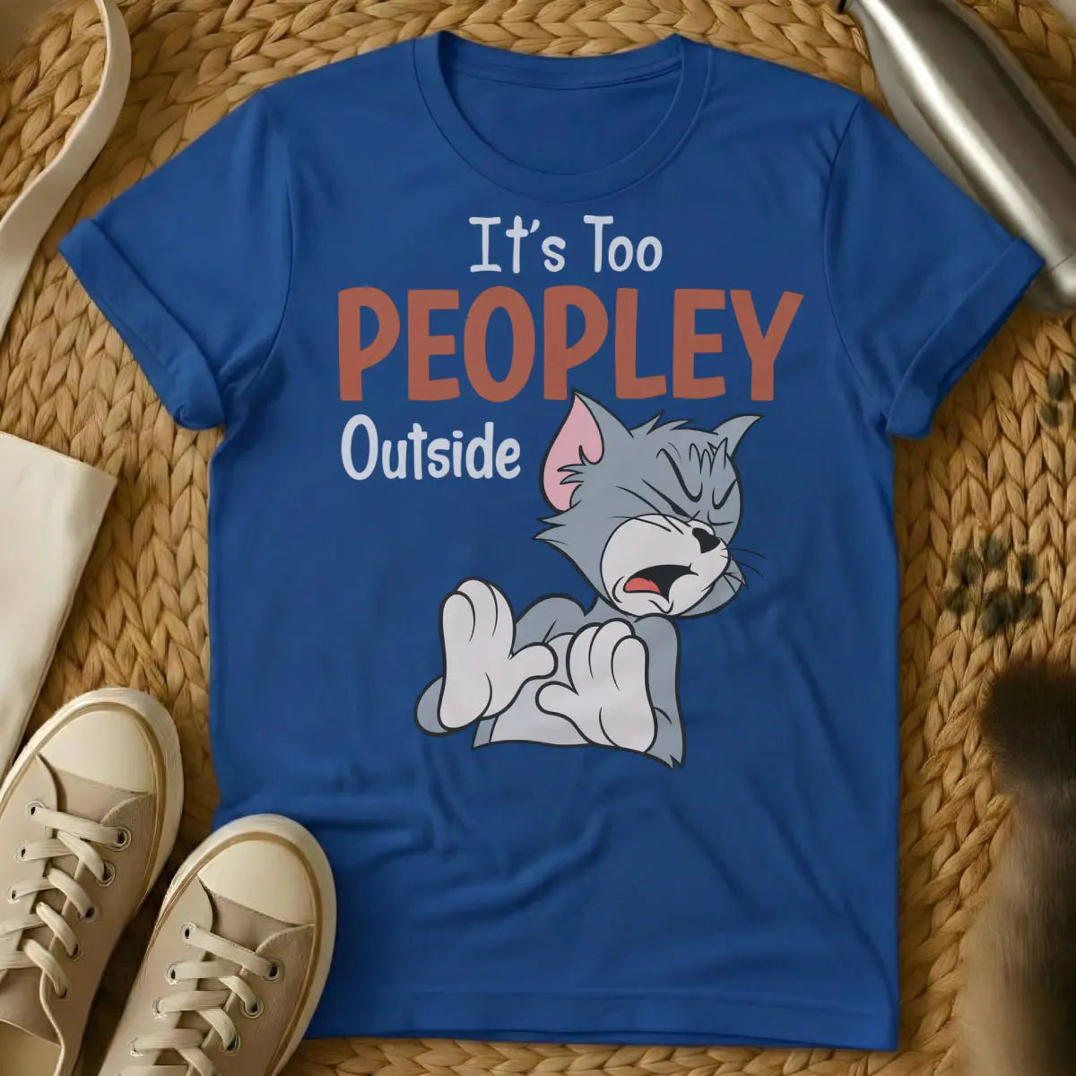 Too Peopley Shirt - Blue Cat T-Shirt