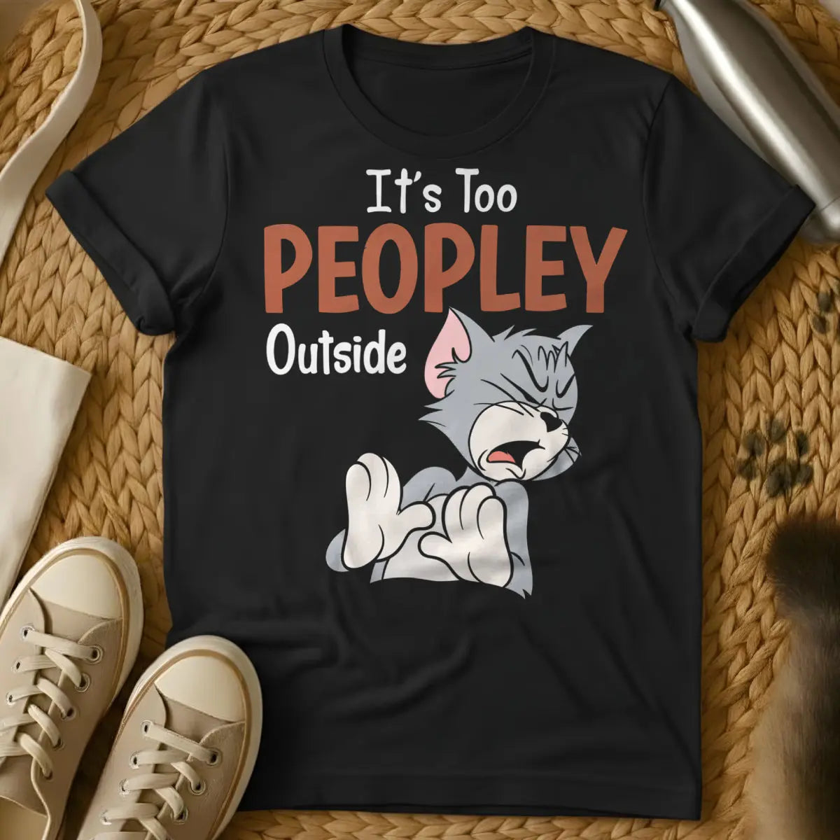 Too Peopley Shirt - Black Cat T-Shirt