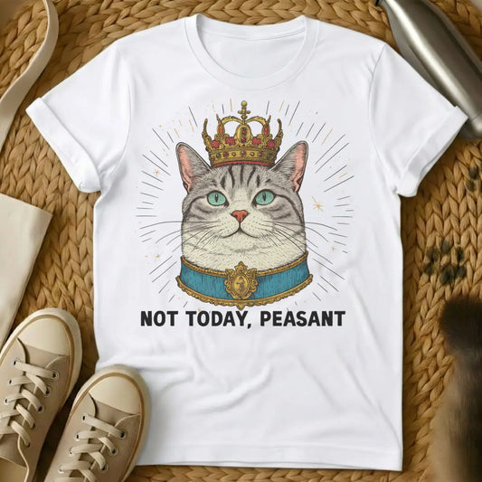 Cat Peasant Shirt - White T-Shirt - cat overlord, feline feudalism, human staff uniform