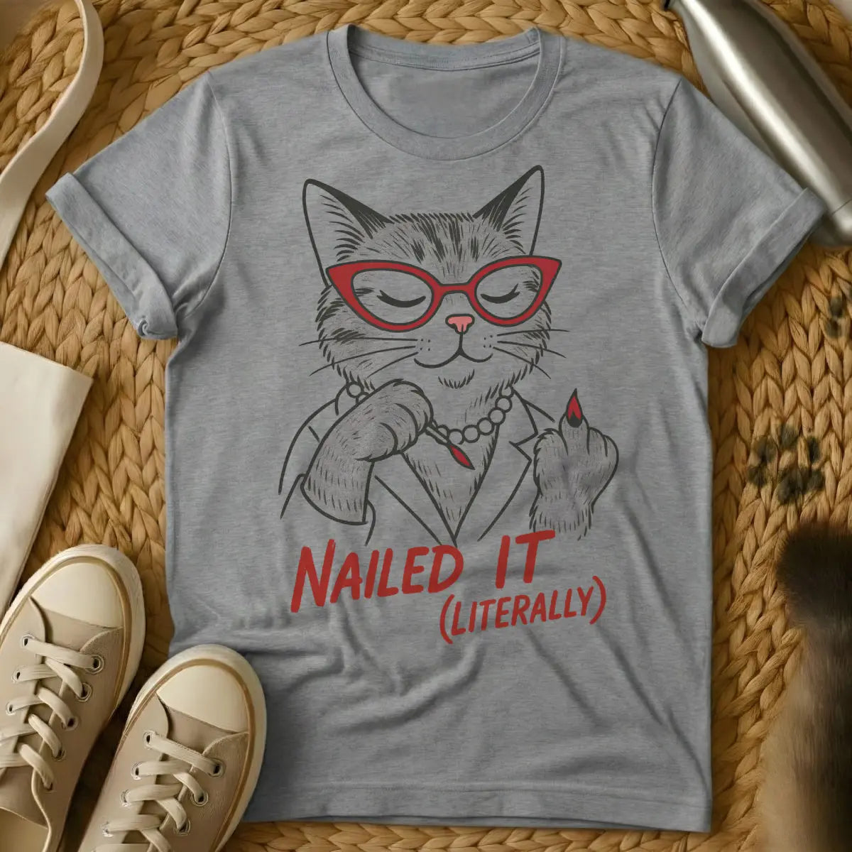 Nailed It Cat Shirt - Gray Cat T-Shirt