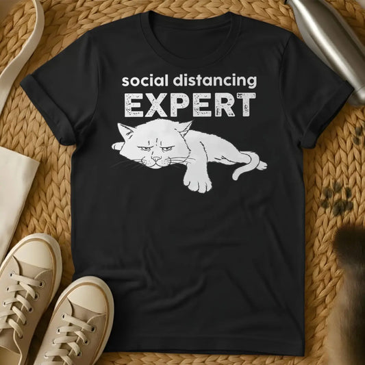 Social Distancing T Shirt - Black Cat T-Shirt