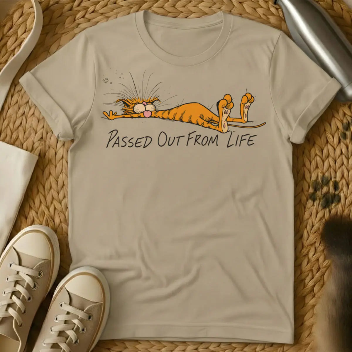 Tired Cat Shirt - Sand Cat T-Shirt