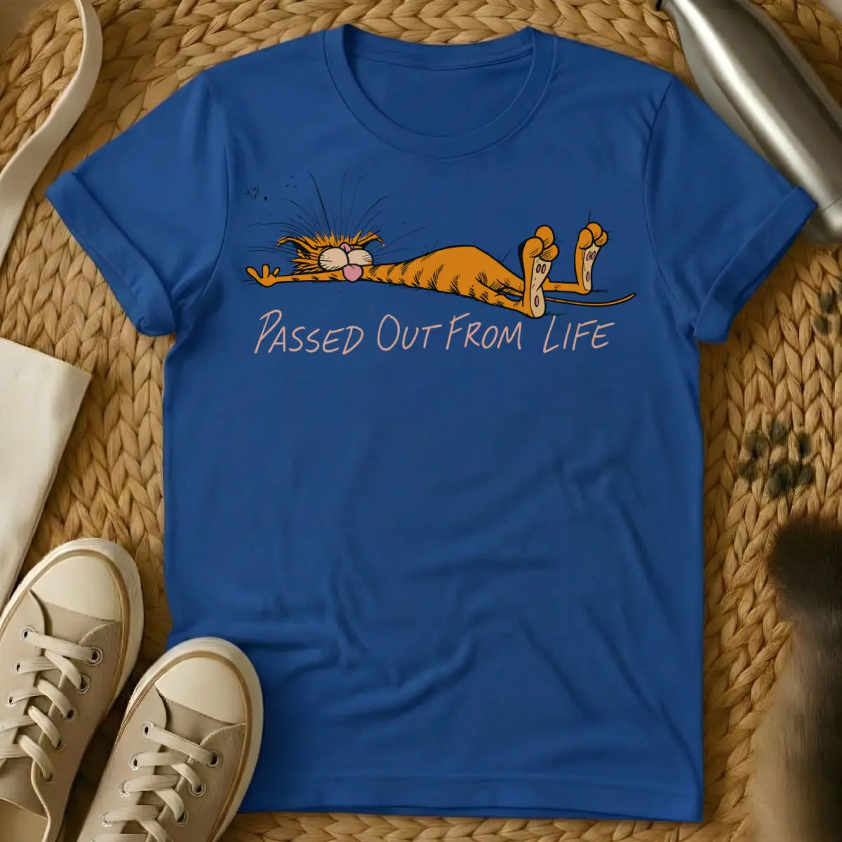 Tired Cat Shirt - Blue Cat T-Shirt