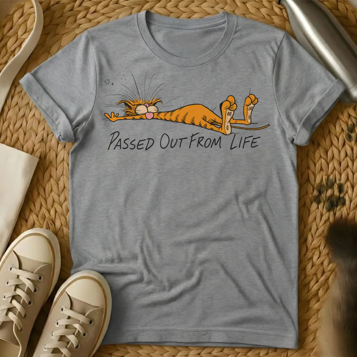 Tired Cat Shirt - Gray Cat T-Shirt