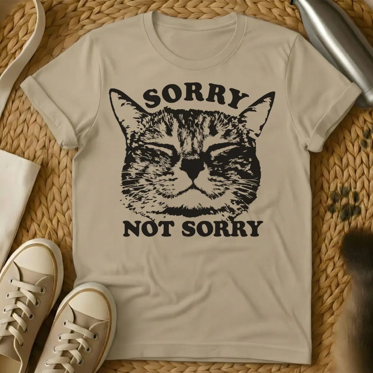 Sorry Not Sorry Cat Shirt - Sand Cat T-Shirt