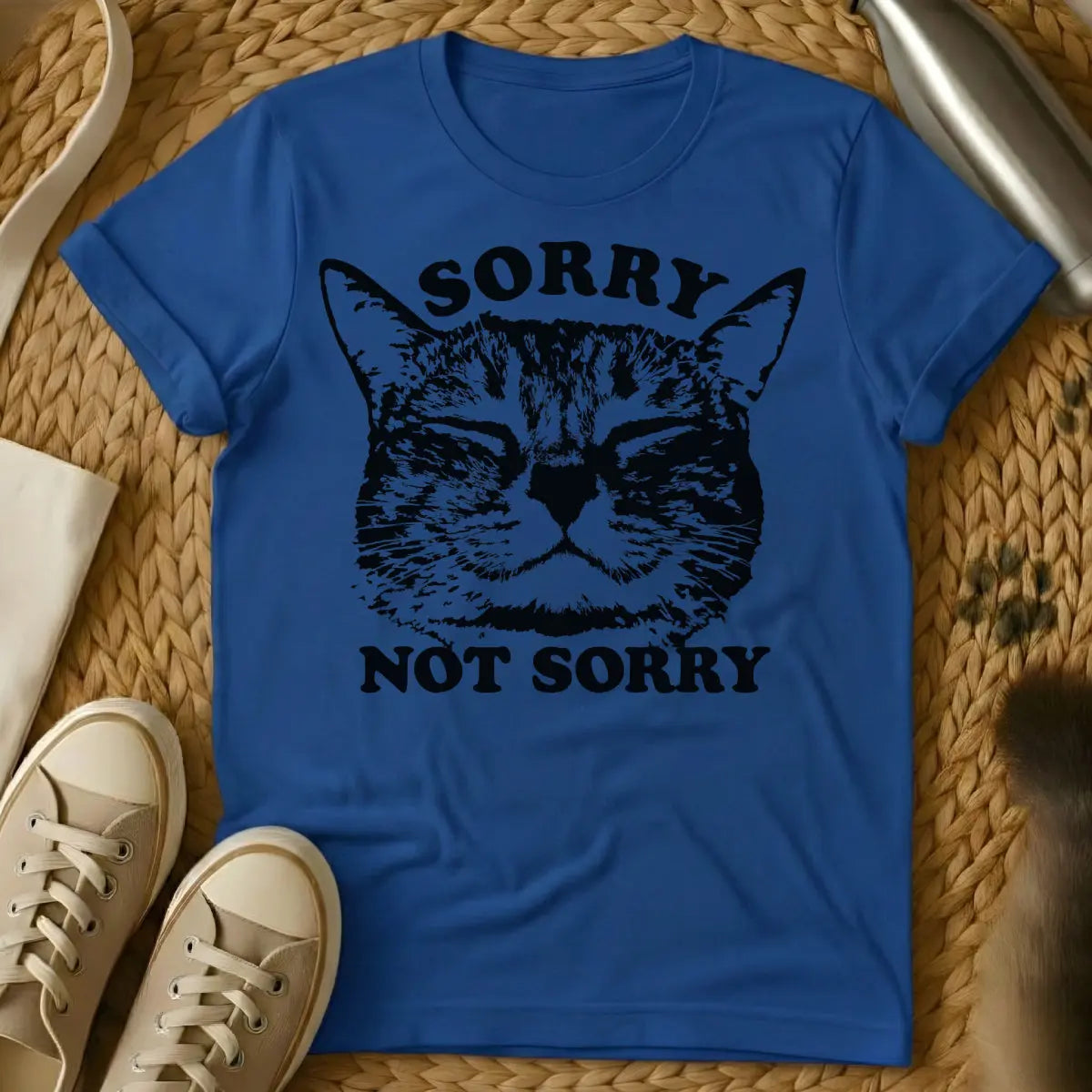 Sorry Not Sorry Cat Shirt - Blue Cat T-Shirt