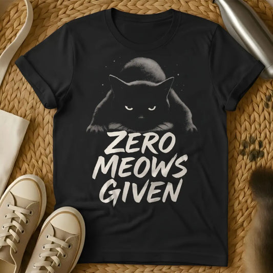 Zero Fluffs Given Shirt - Black Cat T-Shirt