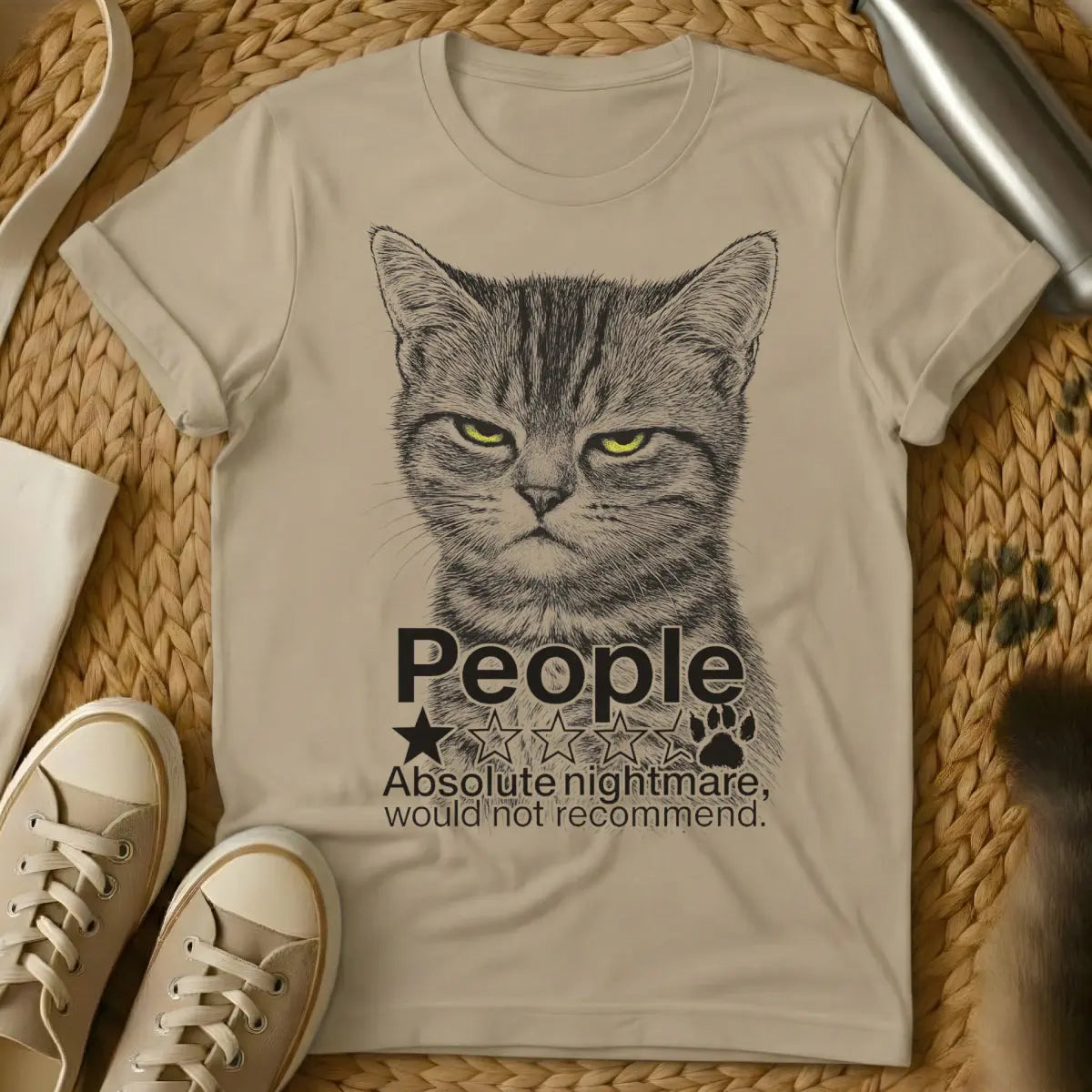 One Star Cat Shirt - Sand Cat T-Shirt