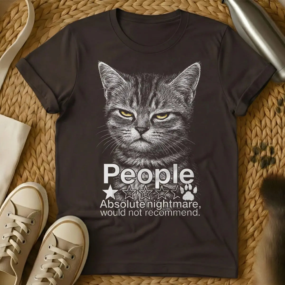 One Star Cat Shirt - Dark Chocolate Cat T-Shirt