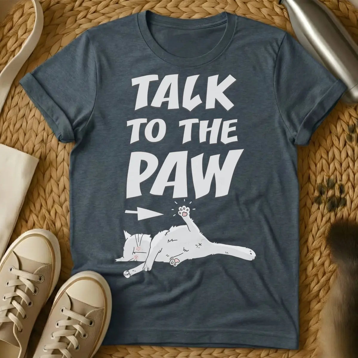 Paw Shirt - Dark Heather Cat T-Shirt