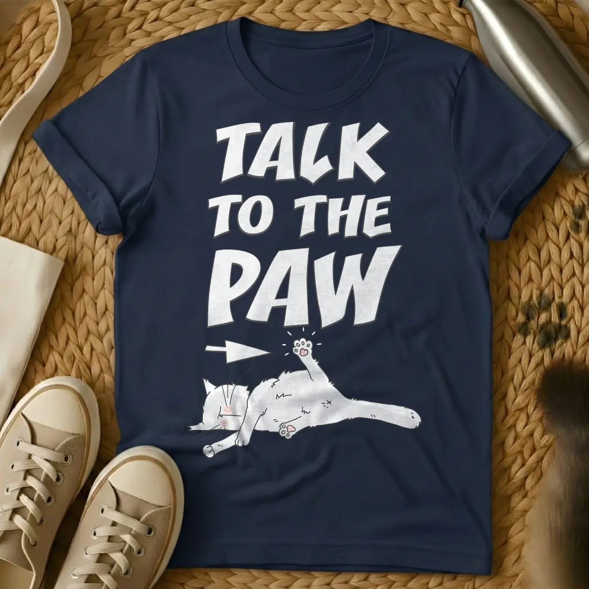 Paw Shirt - Navy Cat T-Shirt