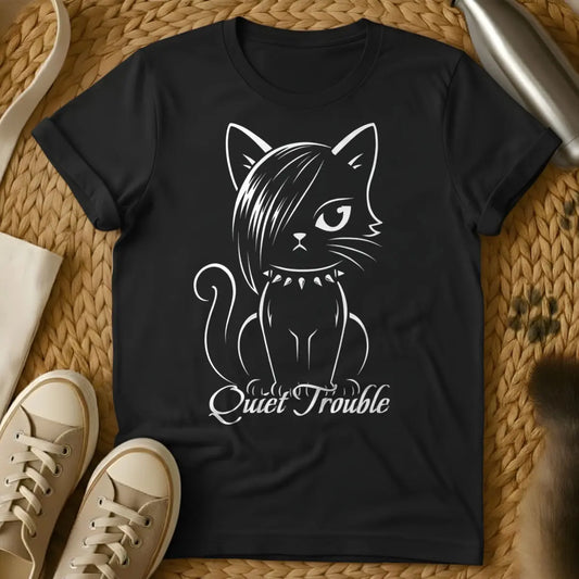Quiet Trouble Cat Shirt - Black Cat T-Shirt