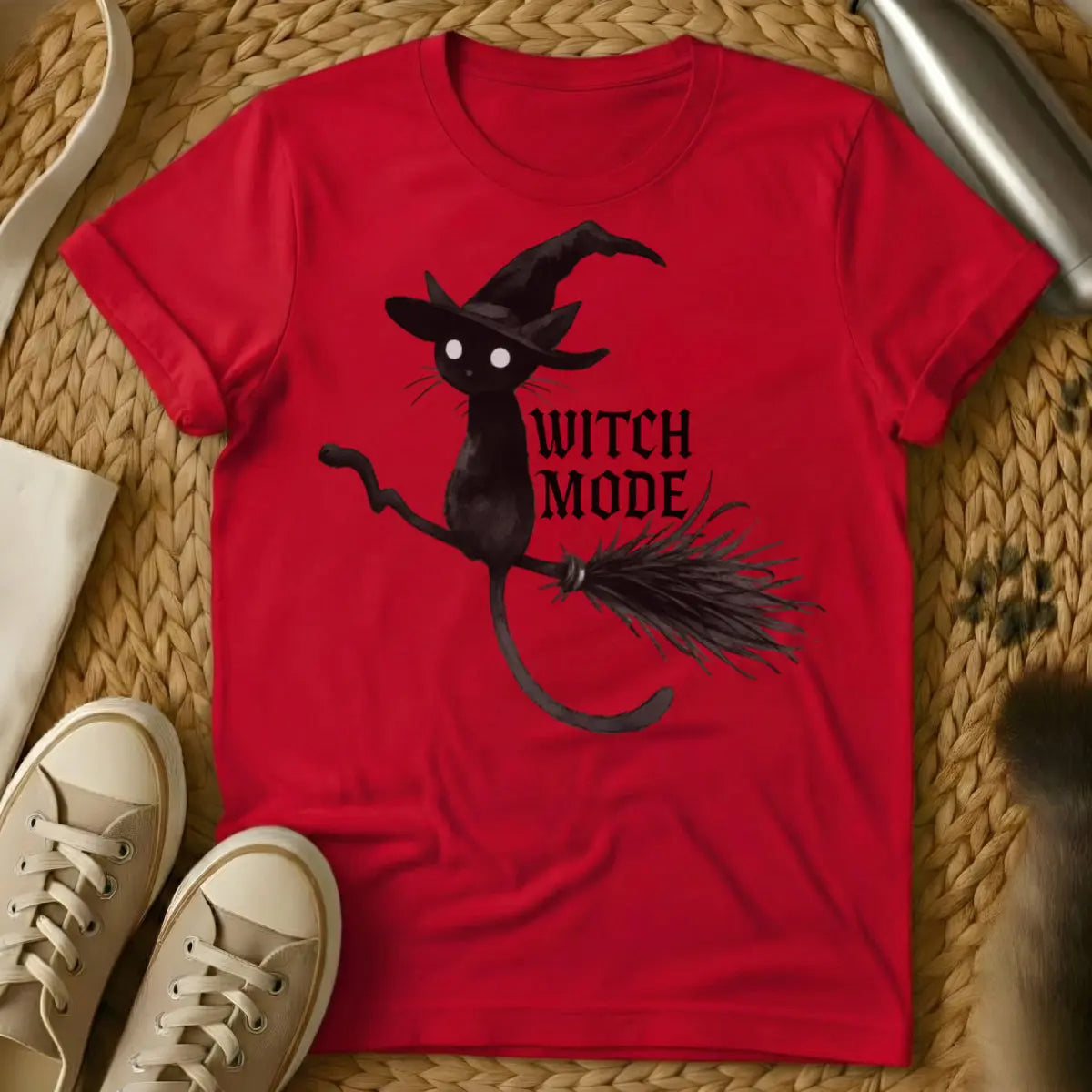 Witch Cat Shirt - Red Cat T-Shirt
