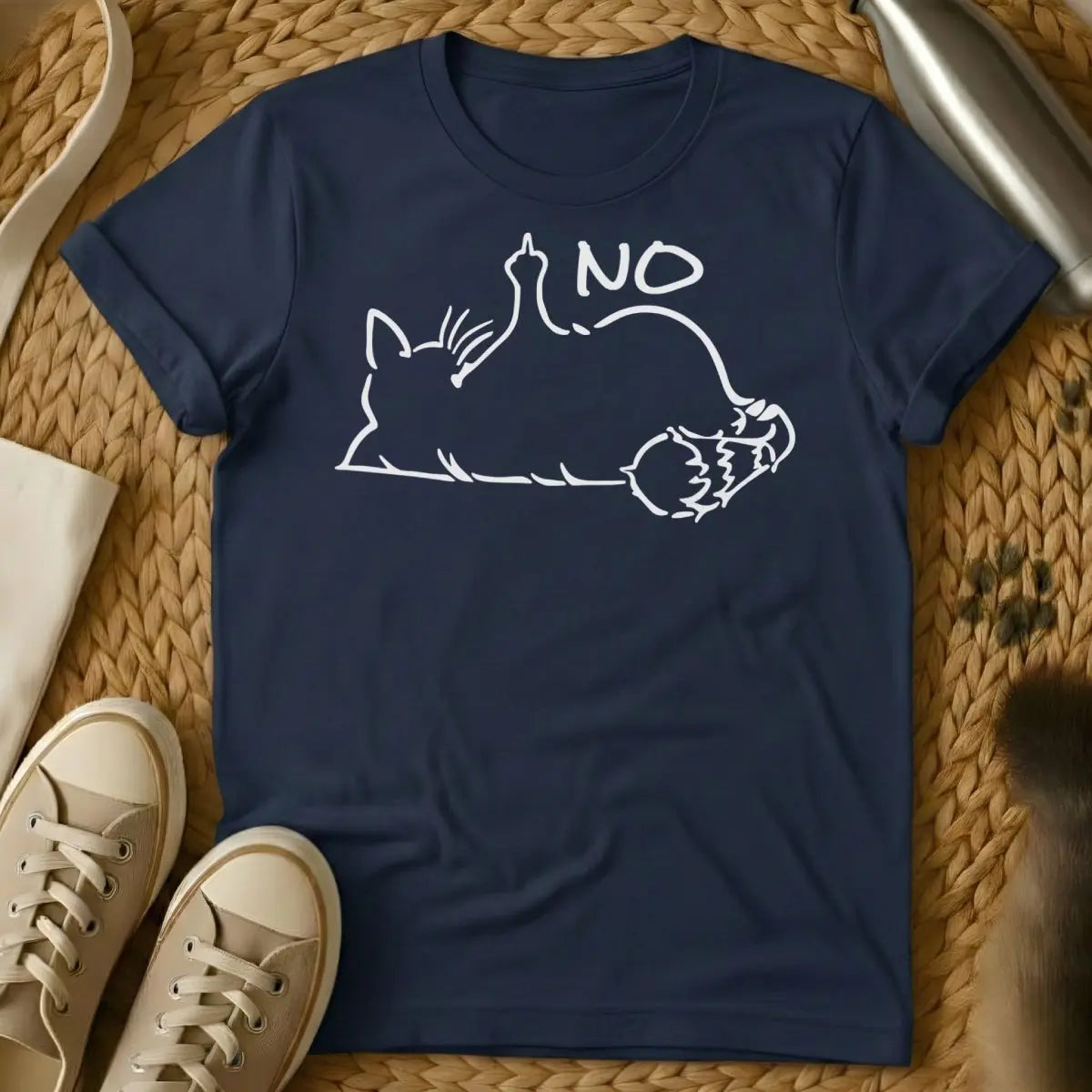 Grumpy Cat No Shirt - Navy Cat T-Shirt