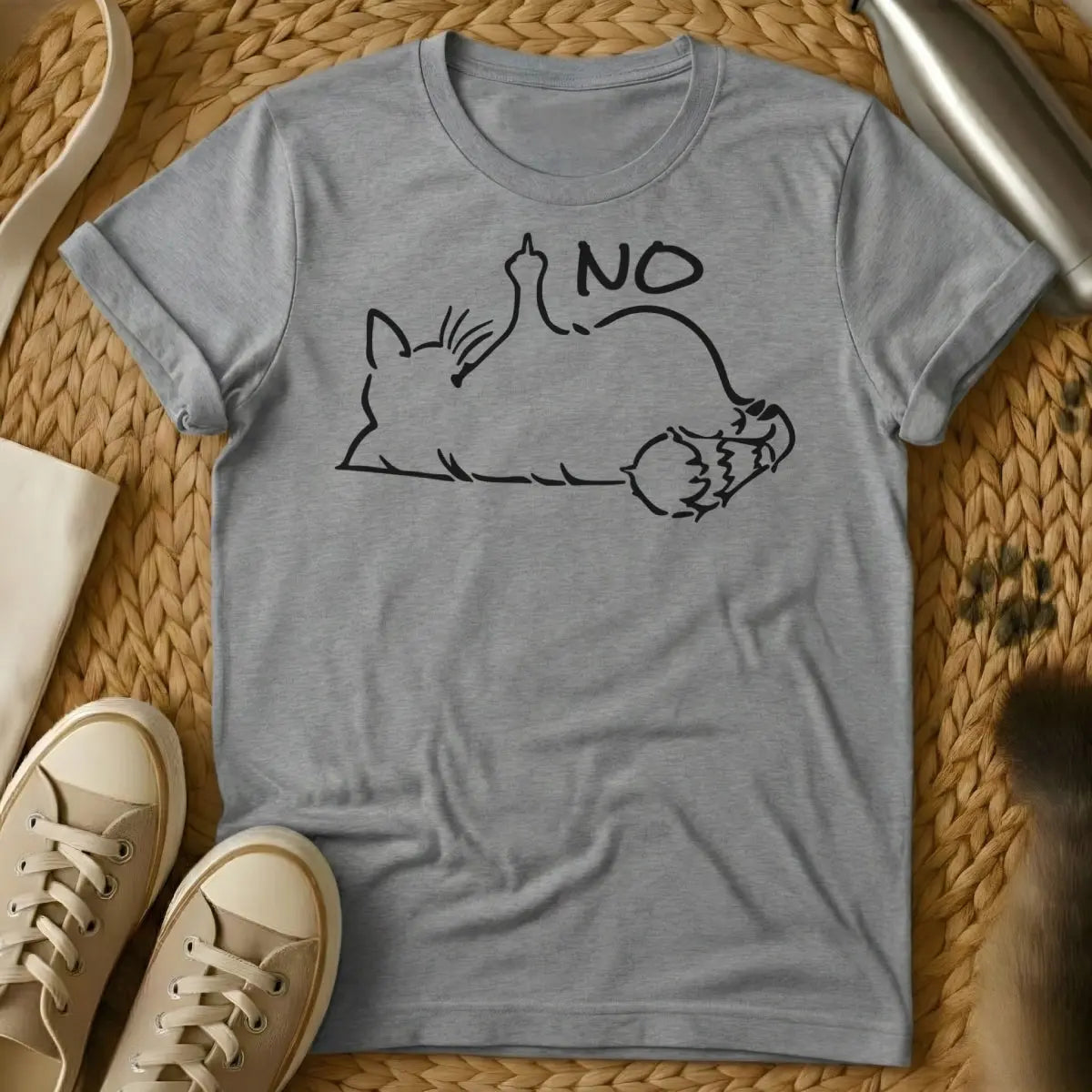 Grumpy Cat No Shirt - Gray Cat T-Shirt