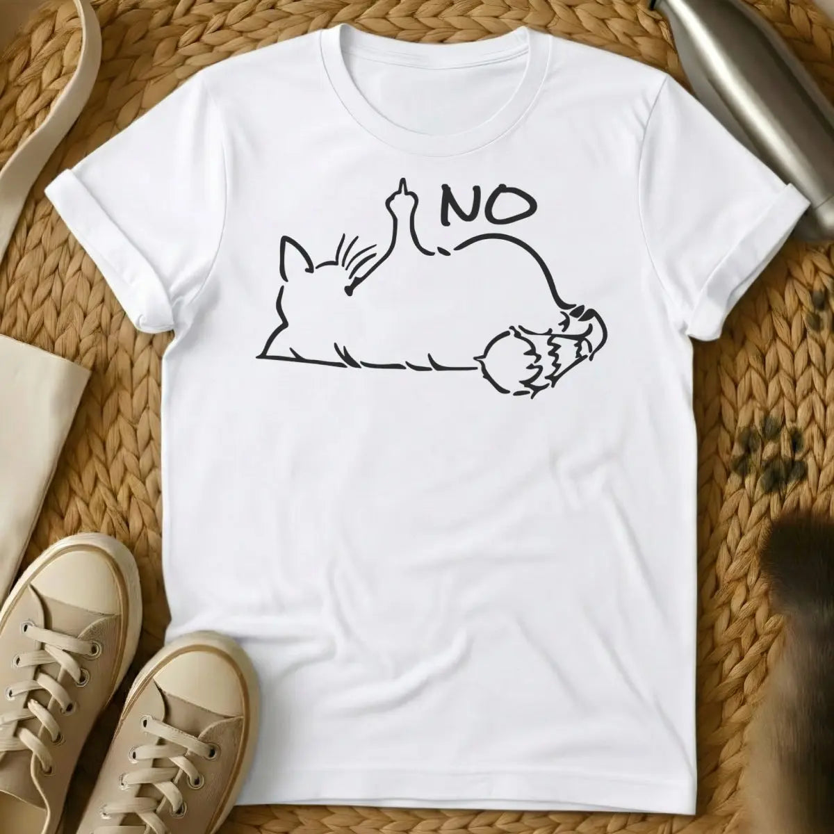 Grumpy Cat No Shirt - White Cat T-Shirt