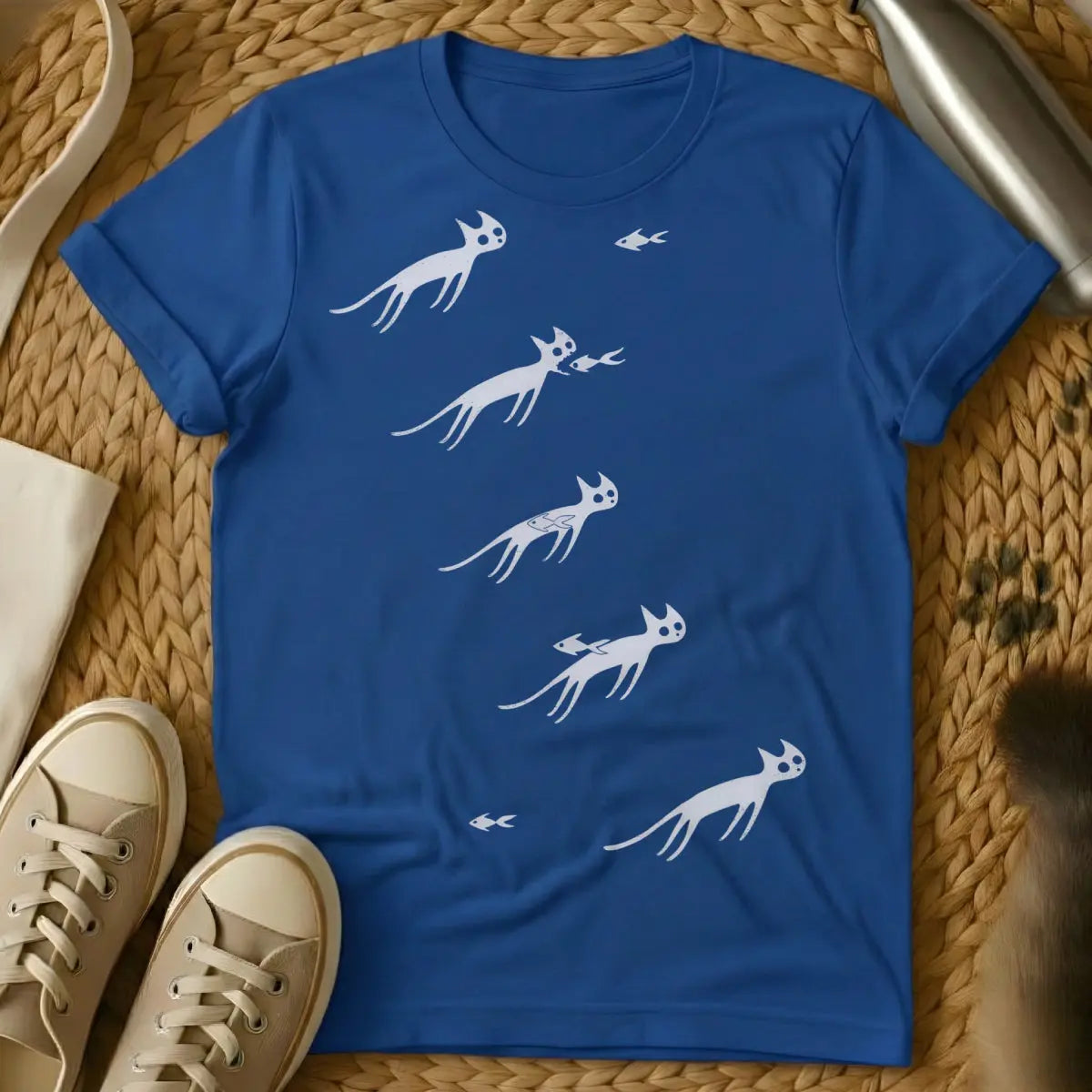 Cat Ghost Tee - Blue T-Shirt - cozy goth, cute spooky, kawaii ghost
