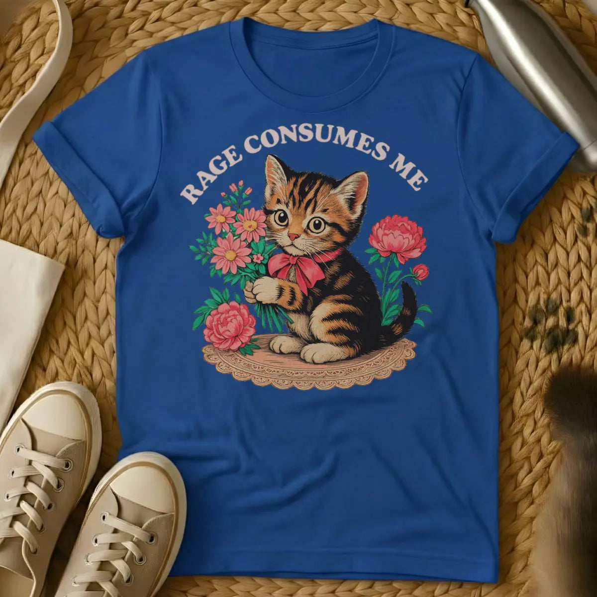Rage Consumes Me Cat Shirt - Blue Cat T-Shirt
