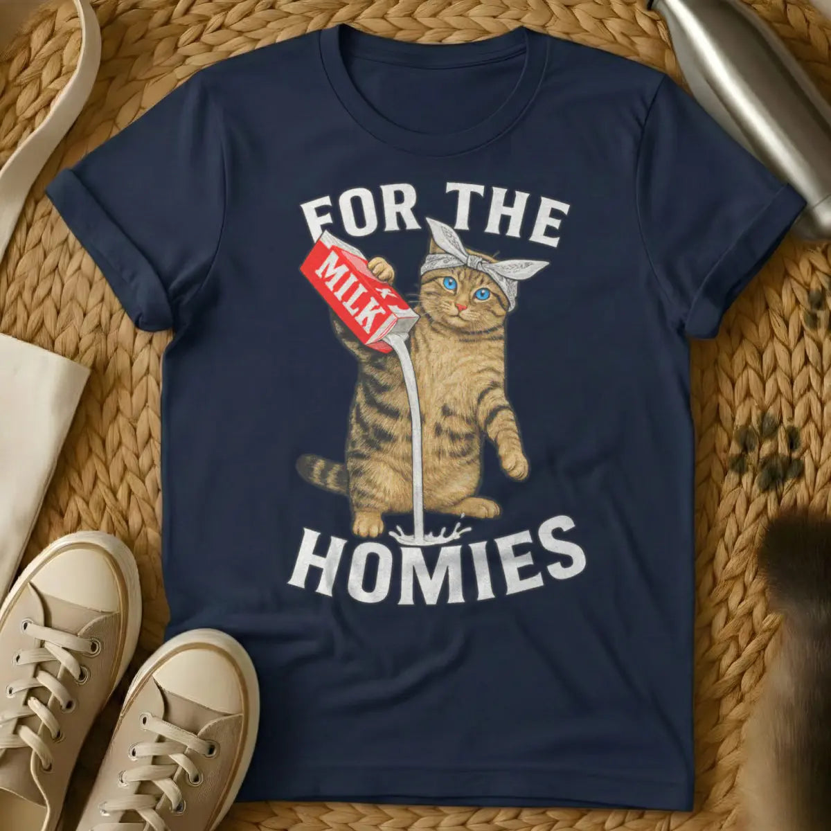 Homies Cat Shirt - Navy Cat T-Shirt
