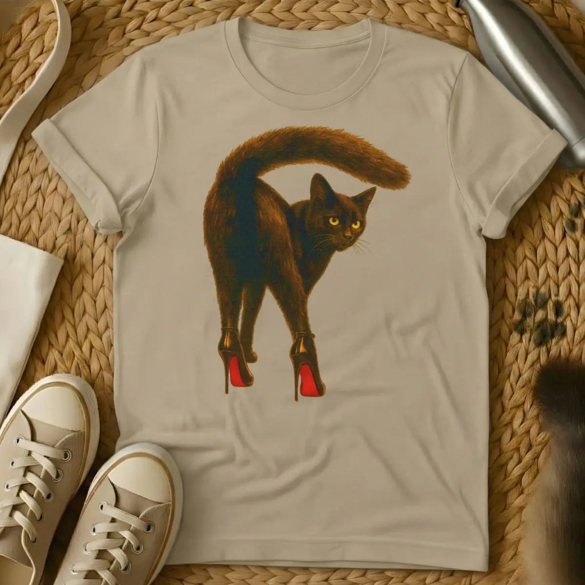 High Heels Cat Shirt - Sand Cat T-Shirt