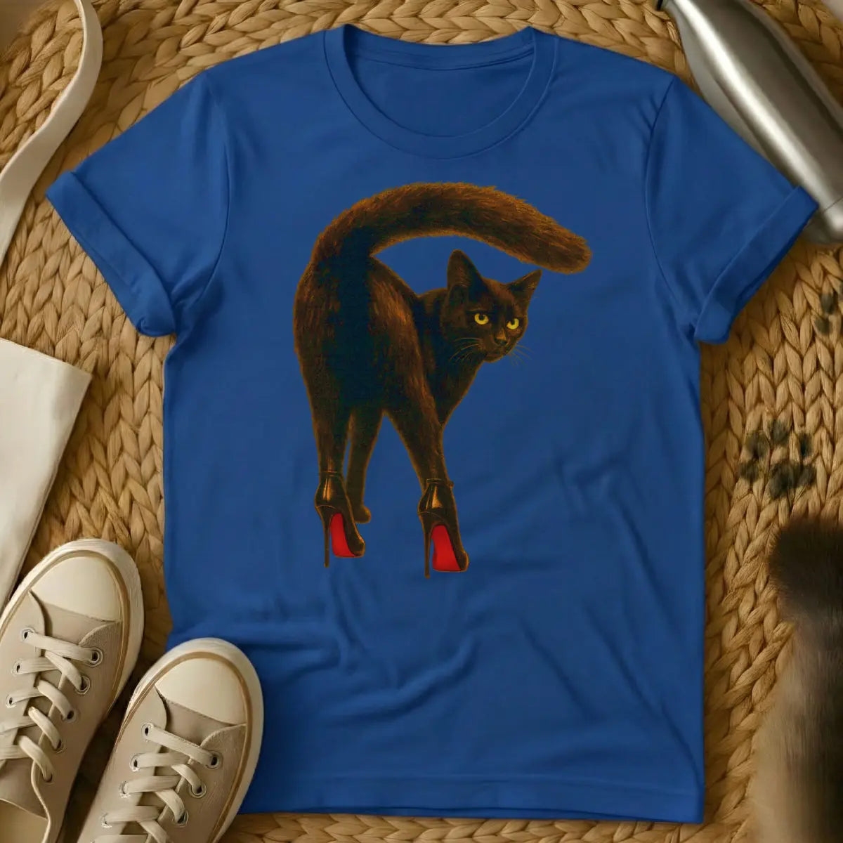High Heels Cat Shirt - Blue Cat T-Shirt