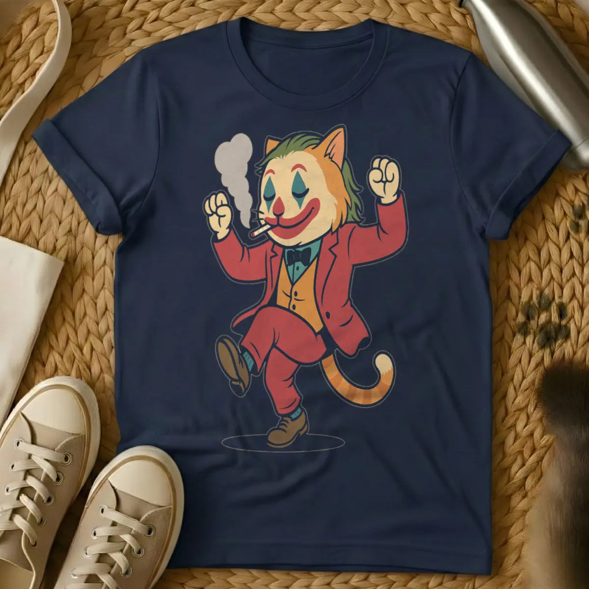 Joker Cat T-Shirt - Navy Cat T-Shirt