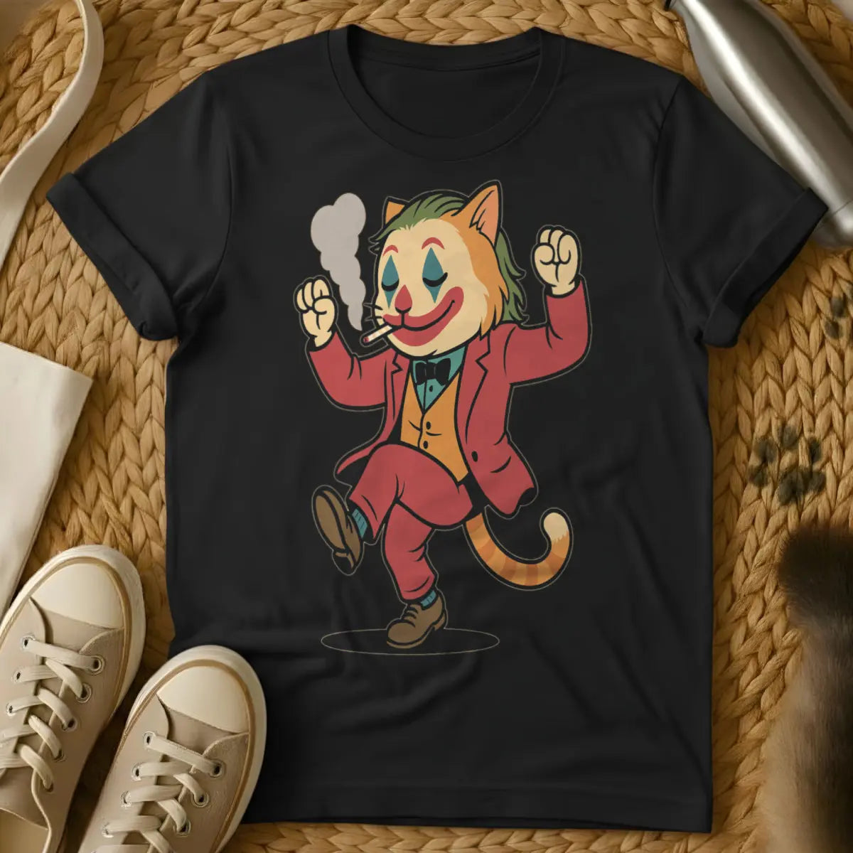 Joker Cat T-Shirt - Black Cat T-Shirt