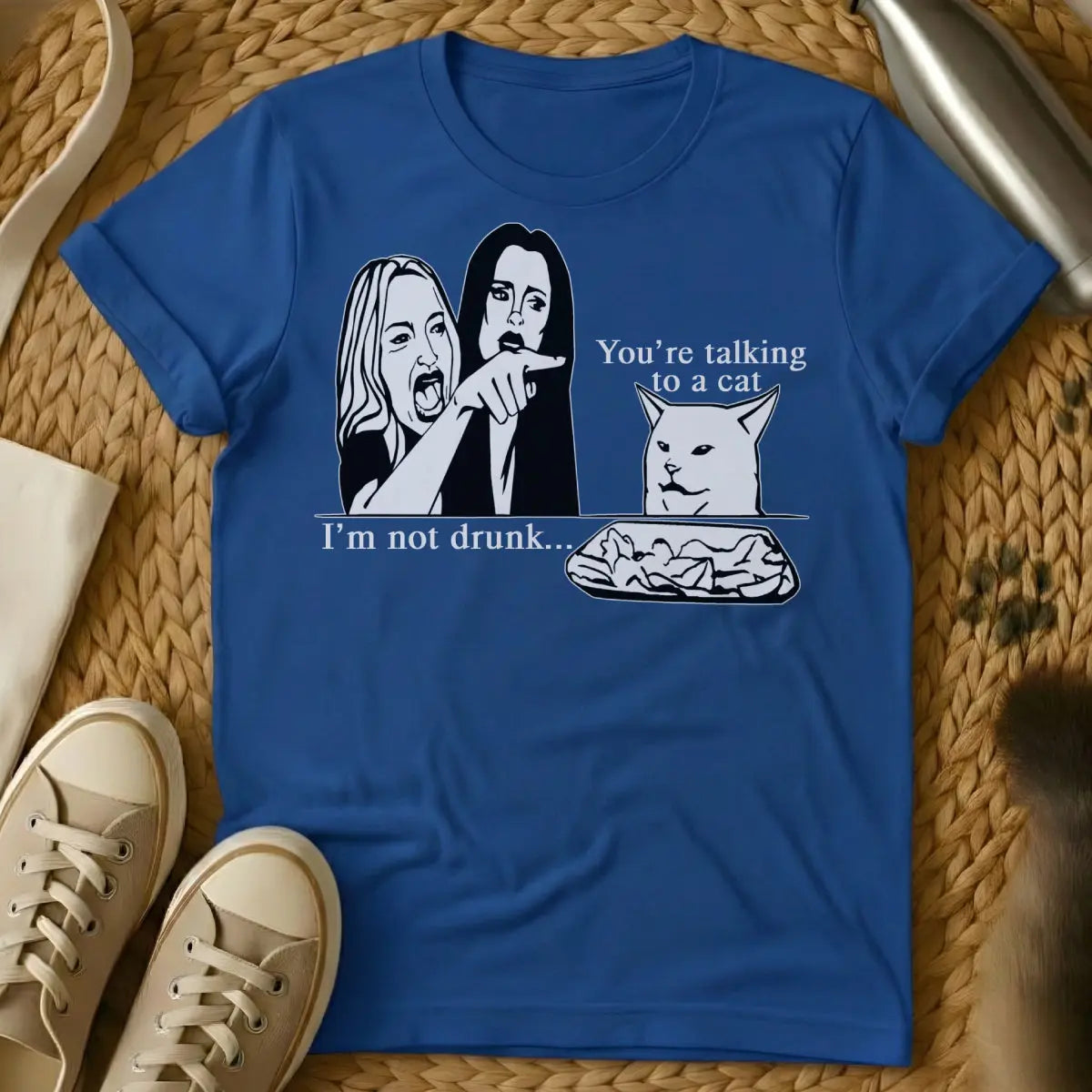 Cat Meme Cat Shirt - Blue T-Shirt - cat distribution system, digital feline art, internet folklore
