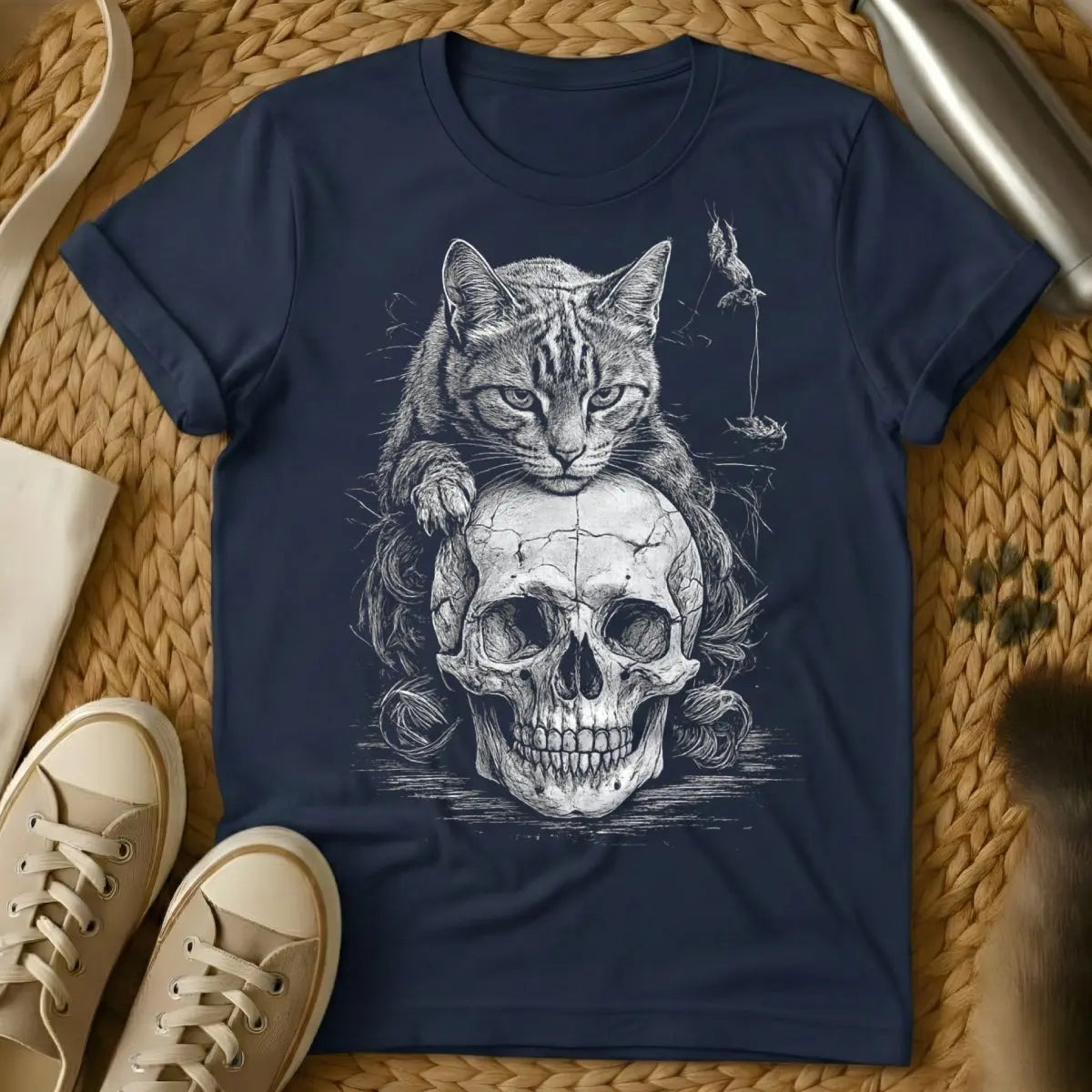 Skull Shirt - Navy Cat T-Shirt