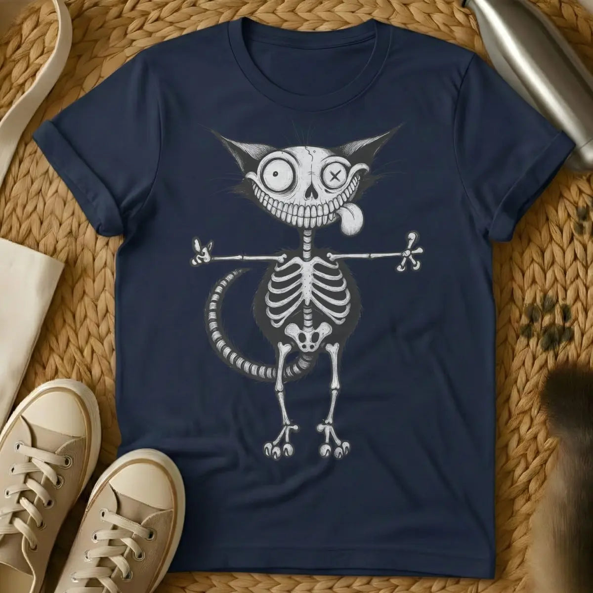 X-Ray Cat Shirt - Navy Cat T-Shirt