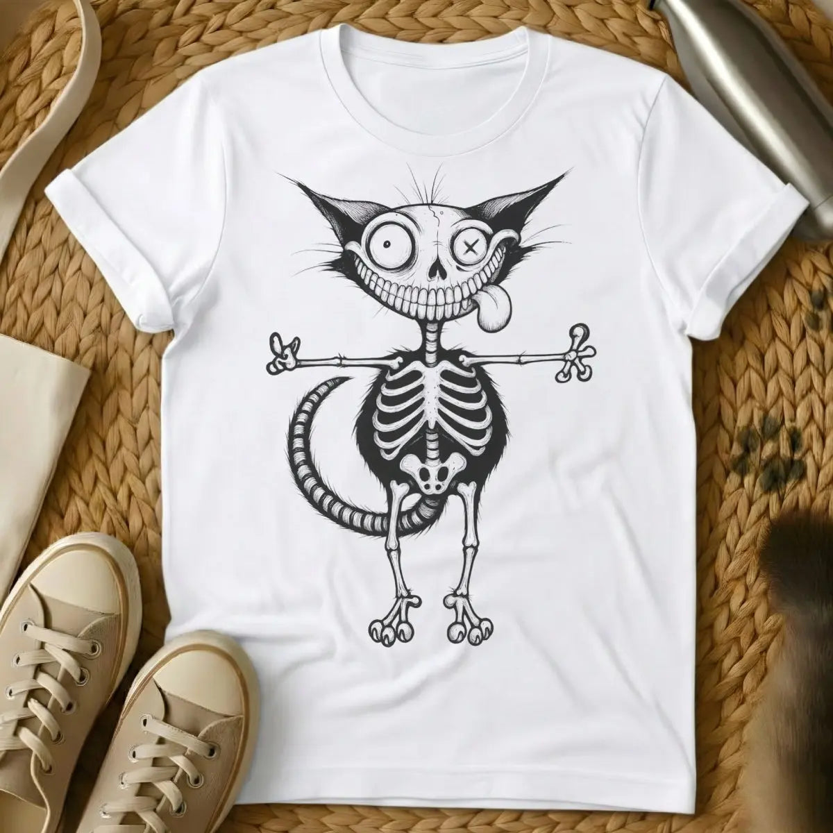 X-Ray Cat Shirt - White Cat T-Shirt