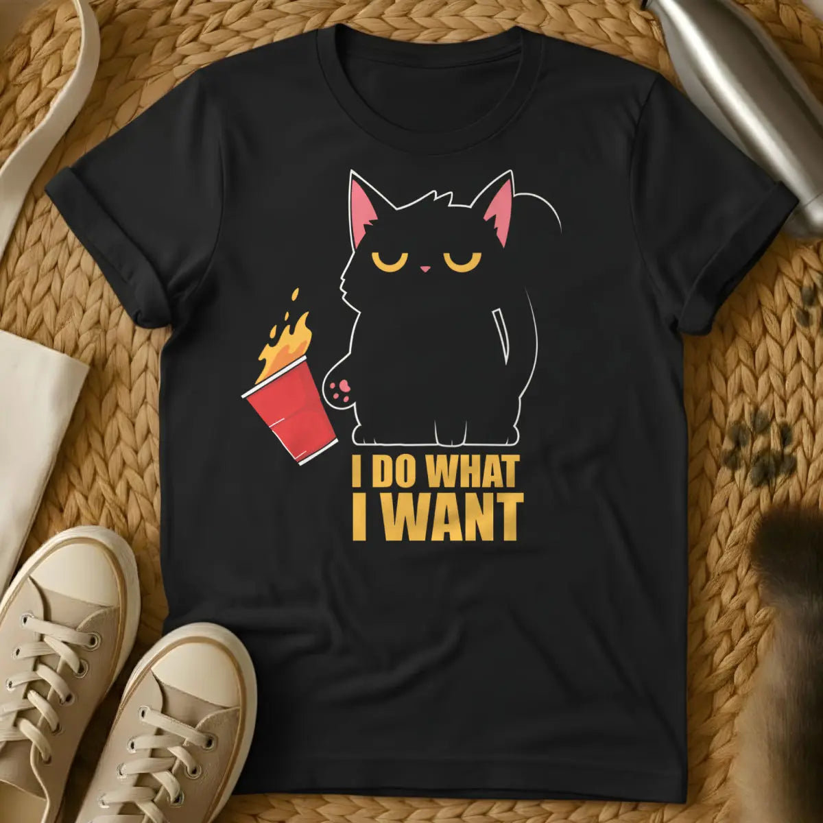 I Do What I Want Shirt - Black Cat T-Shirt