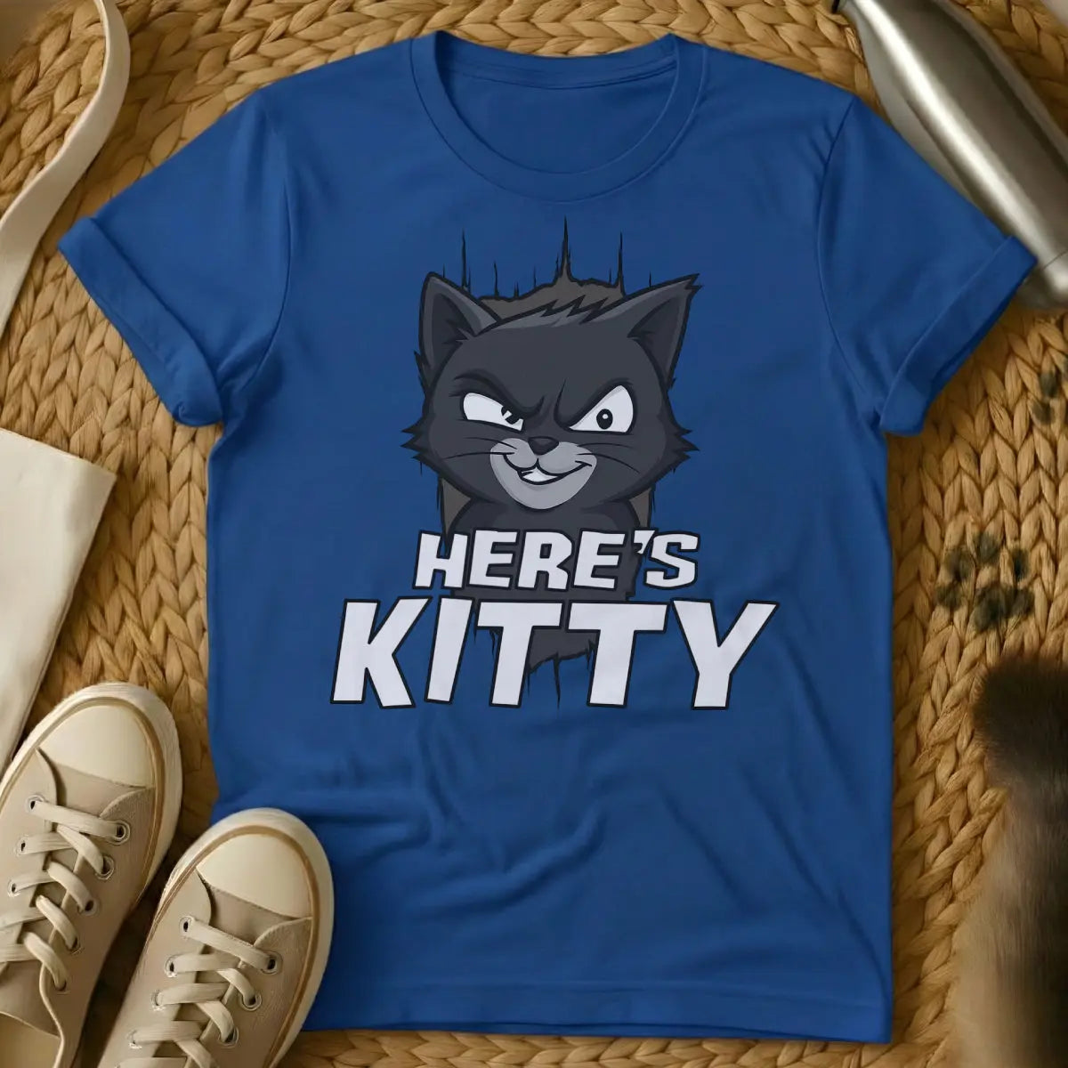 Here's Johnny Cat Shirt - Blue Cat T-Shirt