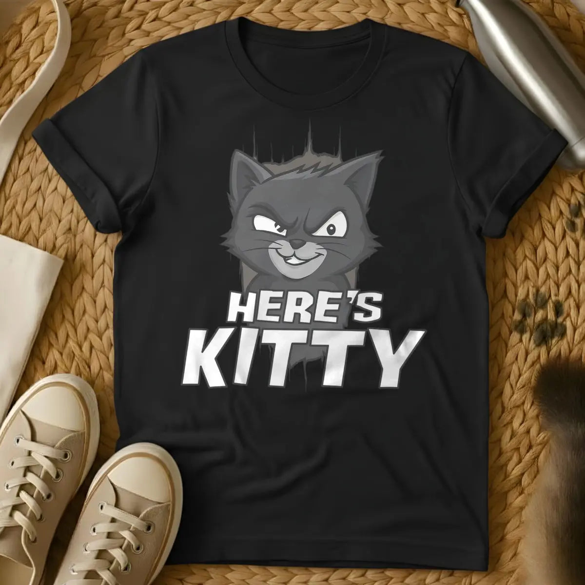 Here's Johnny Cat Shirt - Black Cat T-Shirt