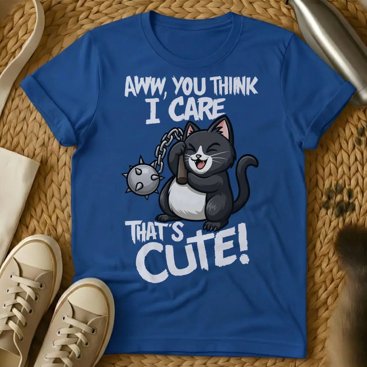 Dont Care Shirt - Blue T-Shirt - anti-social animal, dgaf fashion, edgy pet humor