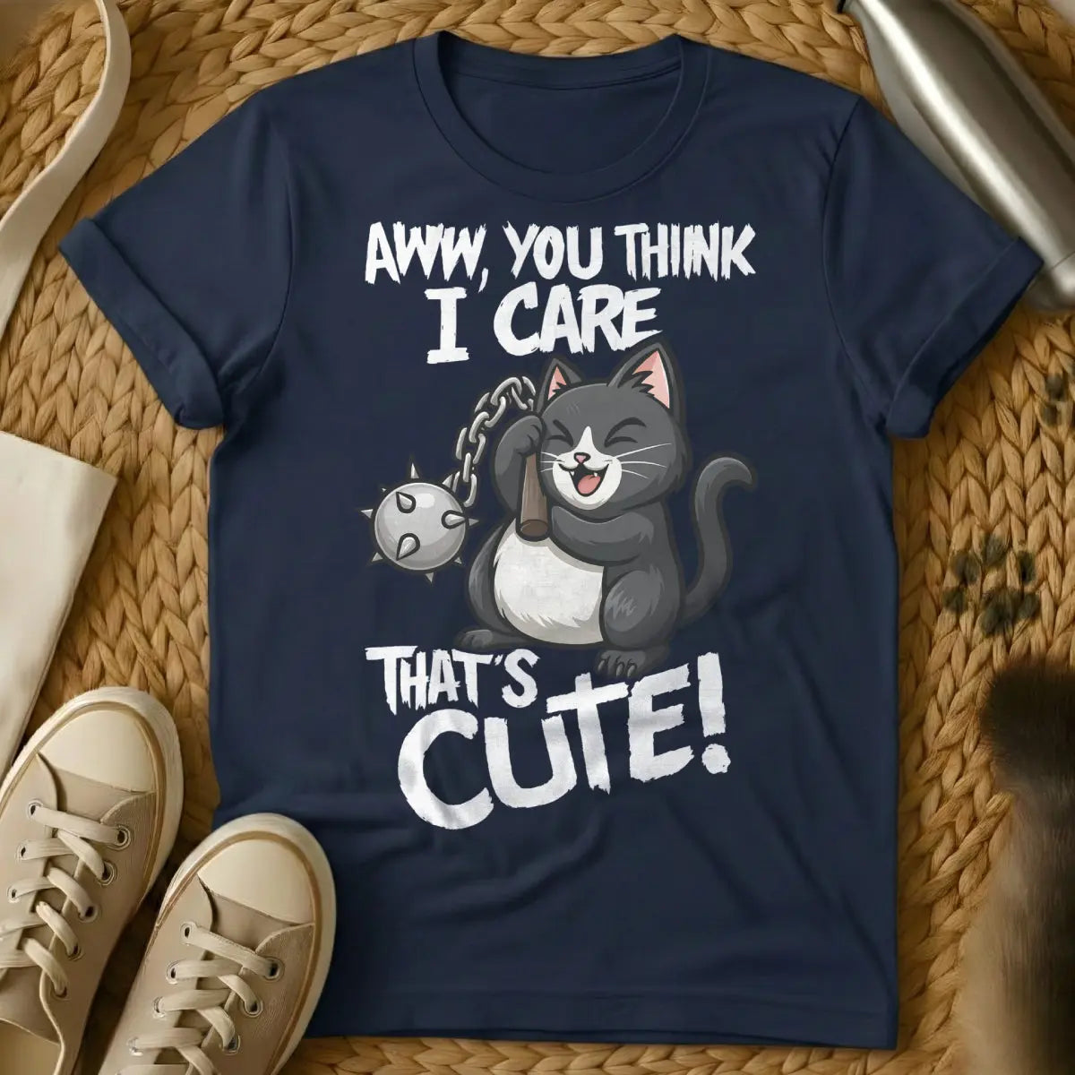 Dont Care Shirt - Navy T-Shirt - anti-social animal, dgaf fashion, edgy pet humor