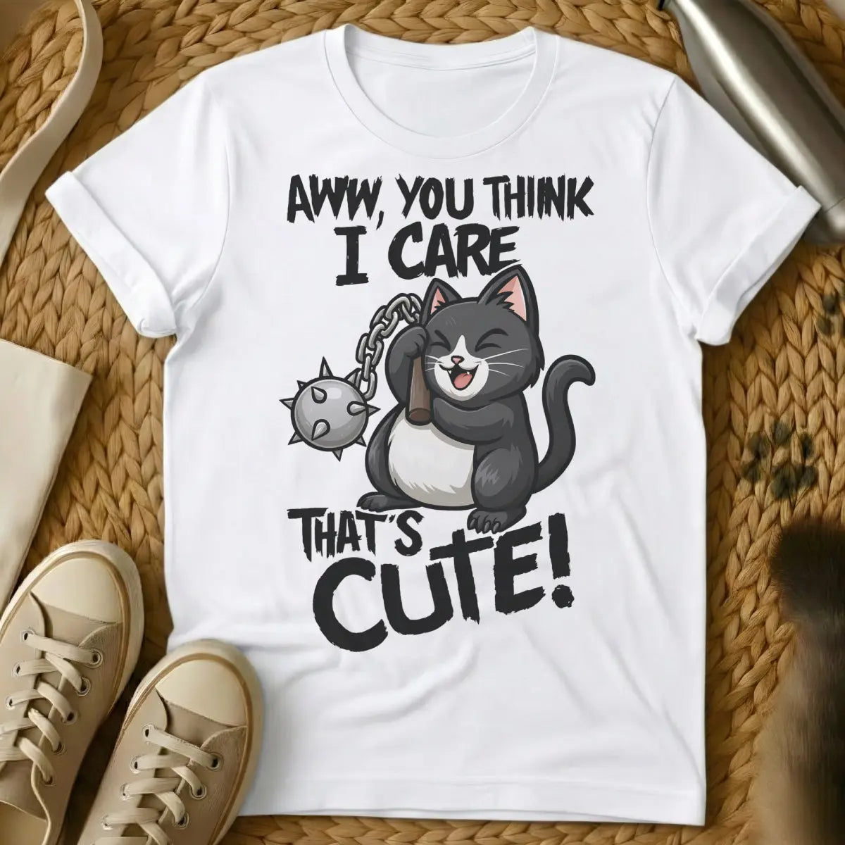 Dont Care Shirt - White T-Shirt - anti-social animal, dgaf fashion, edgy pet humor