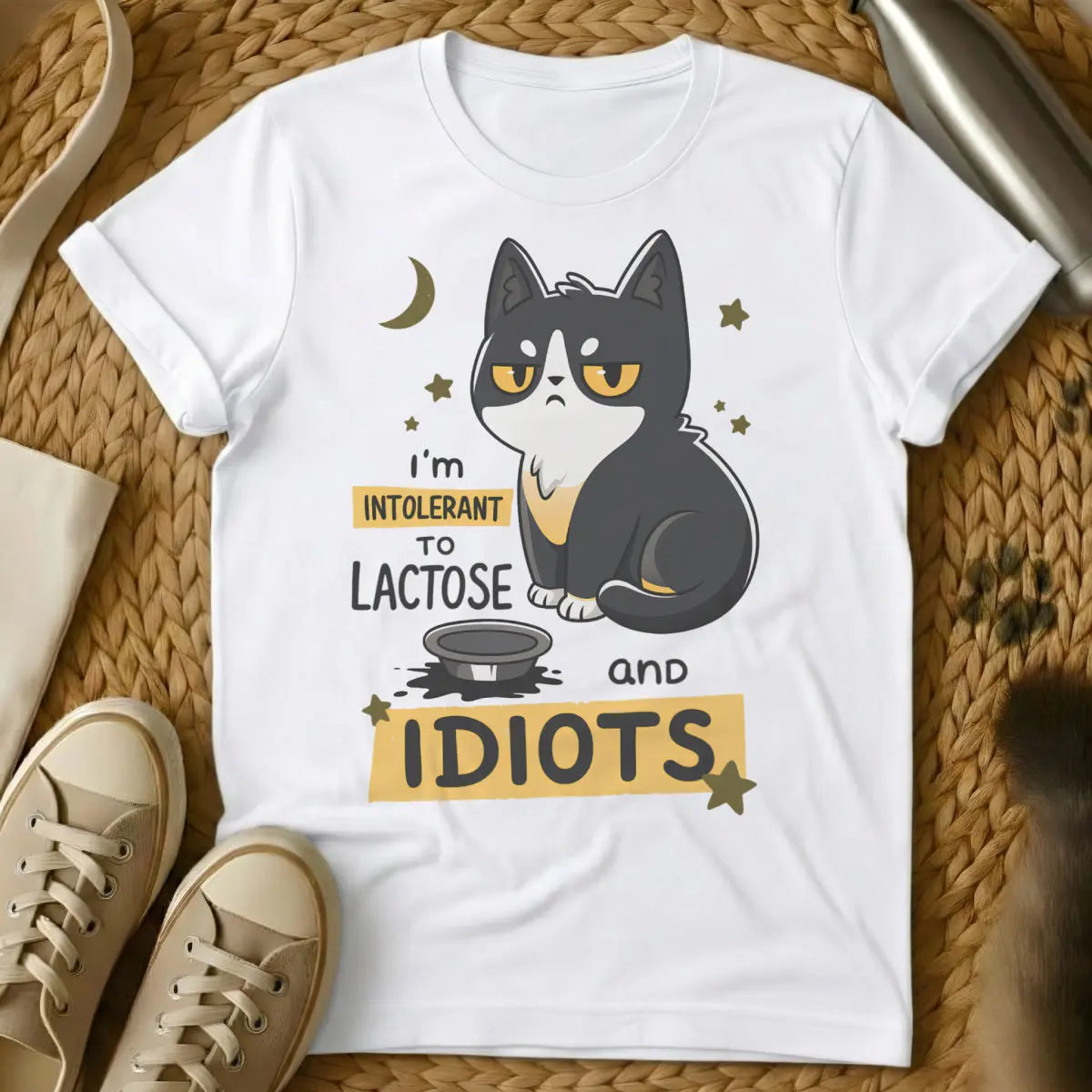 Lactose Intolerant Cat Shirt - White Cat T-Shirt