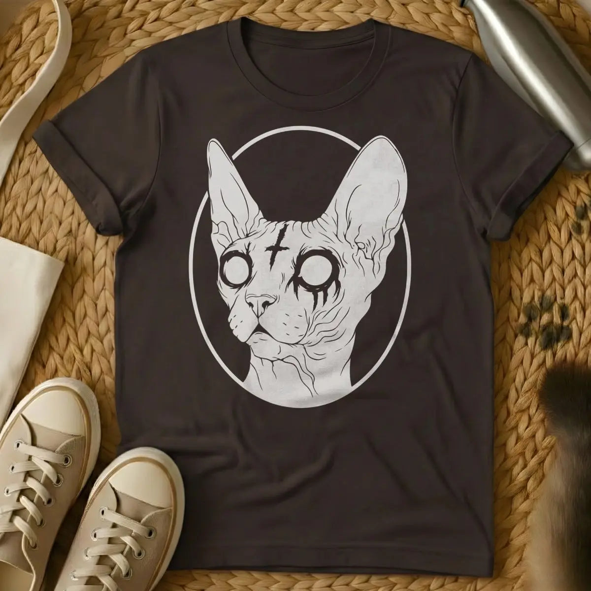 Goth Cat Shirt - Dark Chocolate Cat T-Shirt