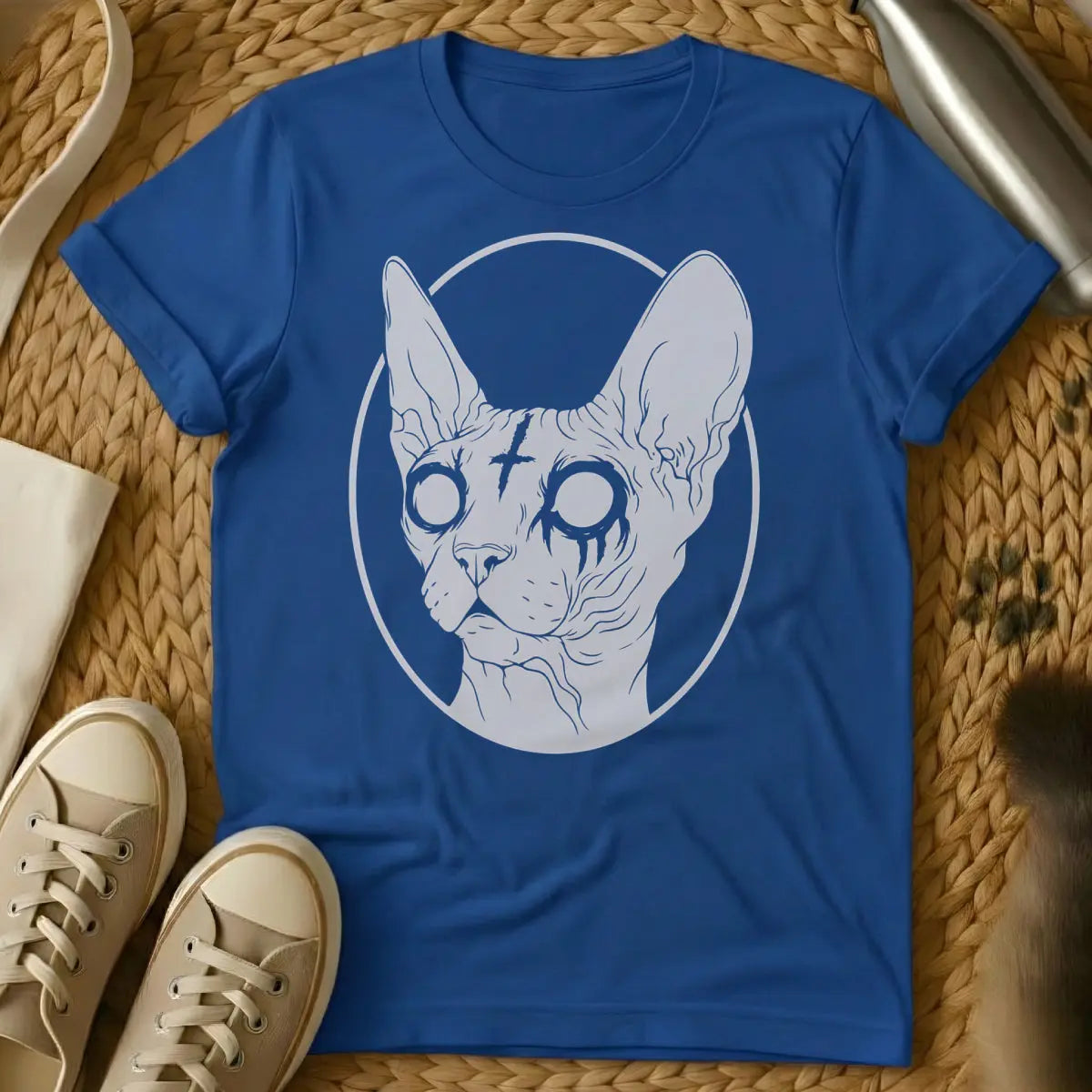 Goth Cat Shirt - Blue Cat T-Shirt