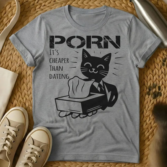 Porn Shirt - Gray Cat T-Shirt
