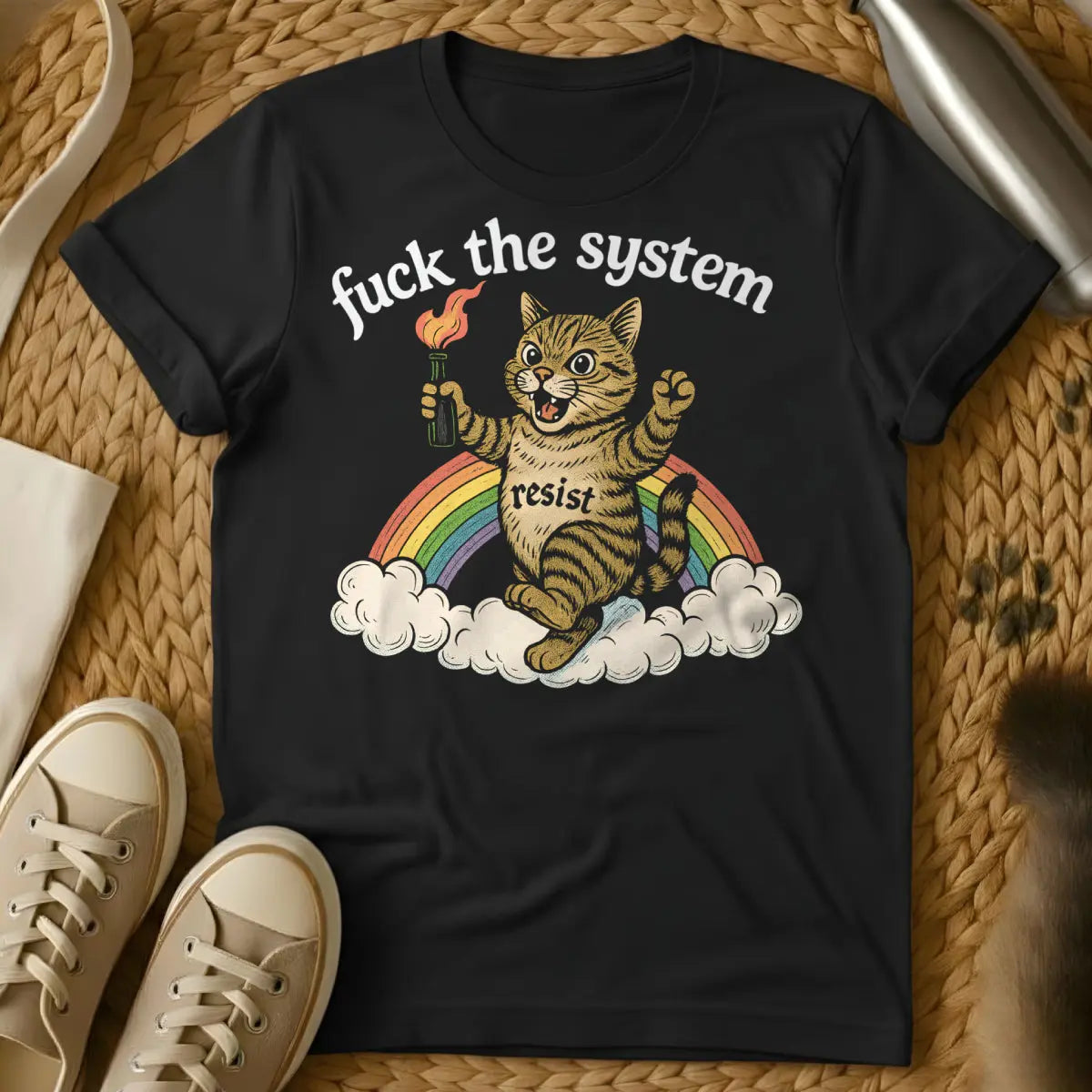 Resist Cat Shirt - Black Cat T-Shirt