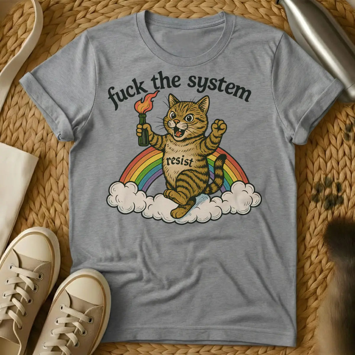 Resist Cat Shirt - Gray Cat T-Shirt