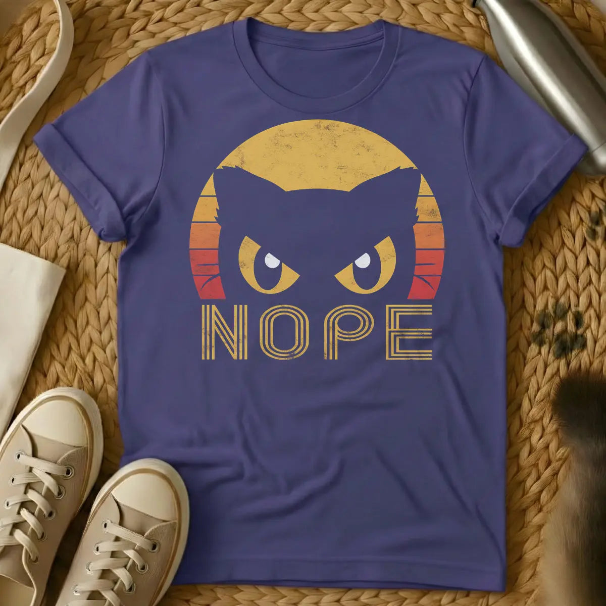 Nope Cat Shirt - Purple Cat T-Shirt