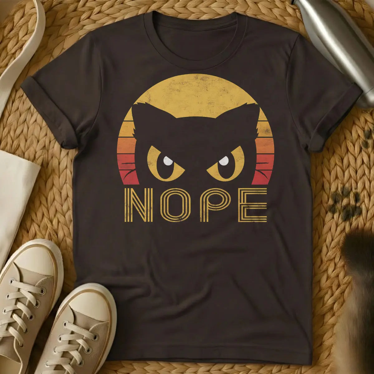 Nope Cat Shirt - Dark Chocolate Cat T-Shirt