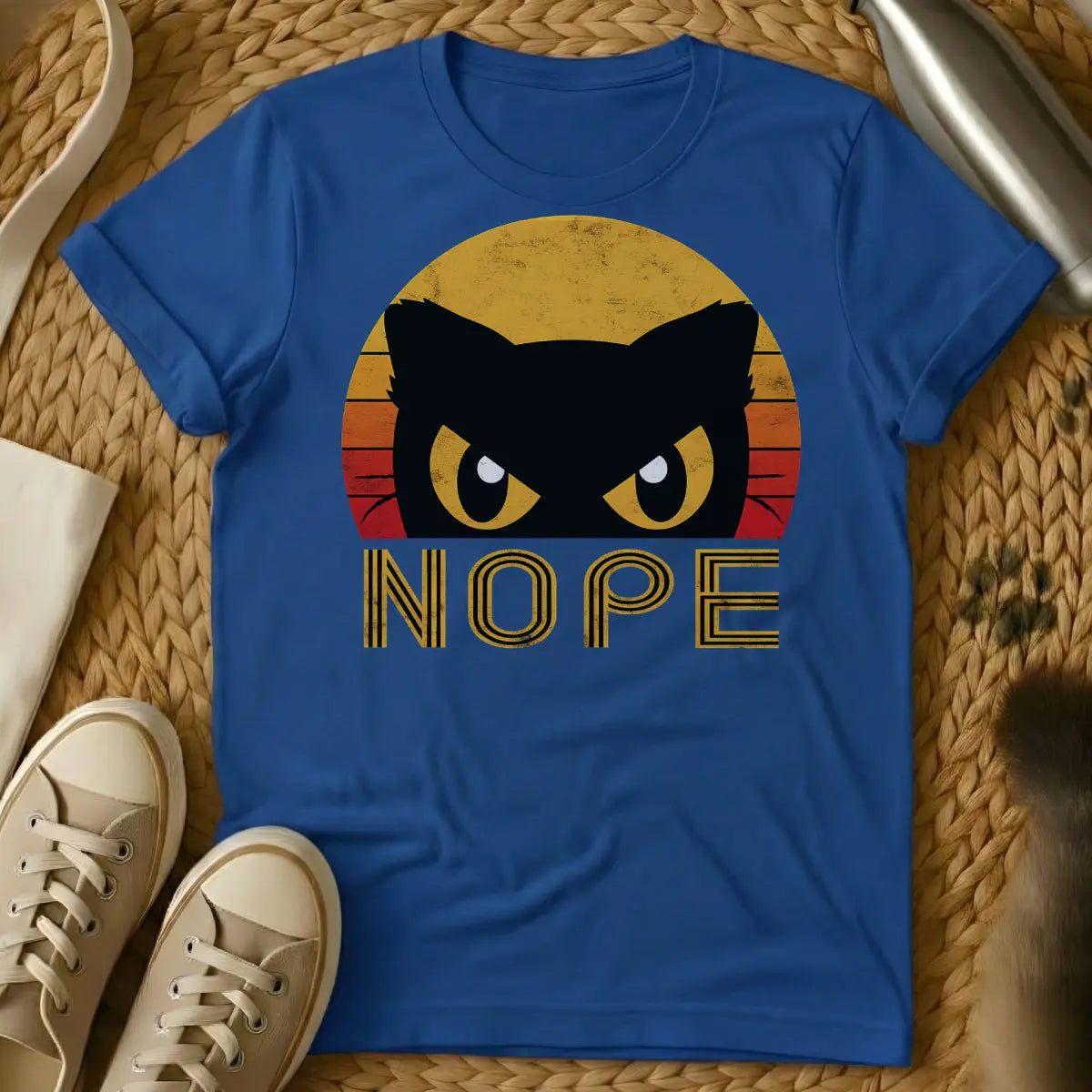 Nope Cat Shirt - Blue Cat T-Shirt
