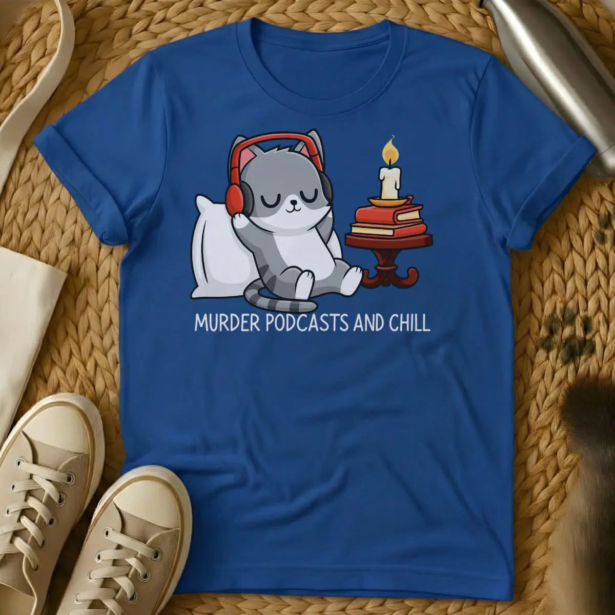 Podcast T Shirt - Blue Cat T-Shirt