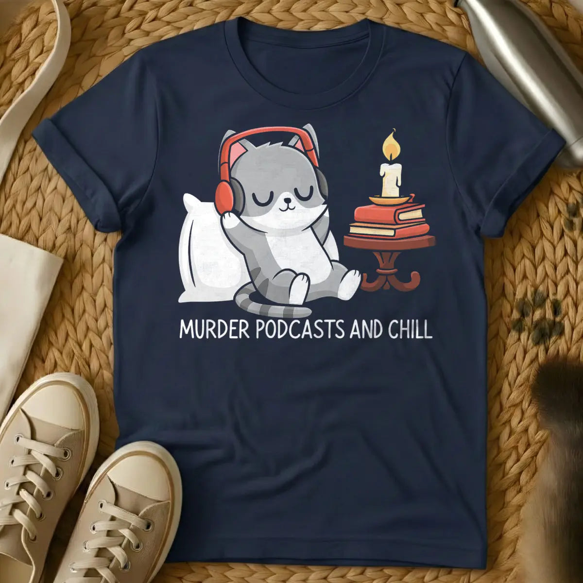Podcast T Shirt - Navy Cat T-Shirt