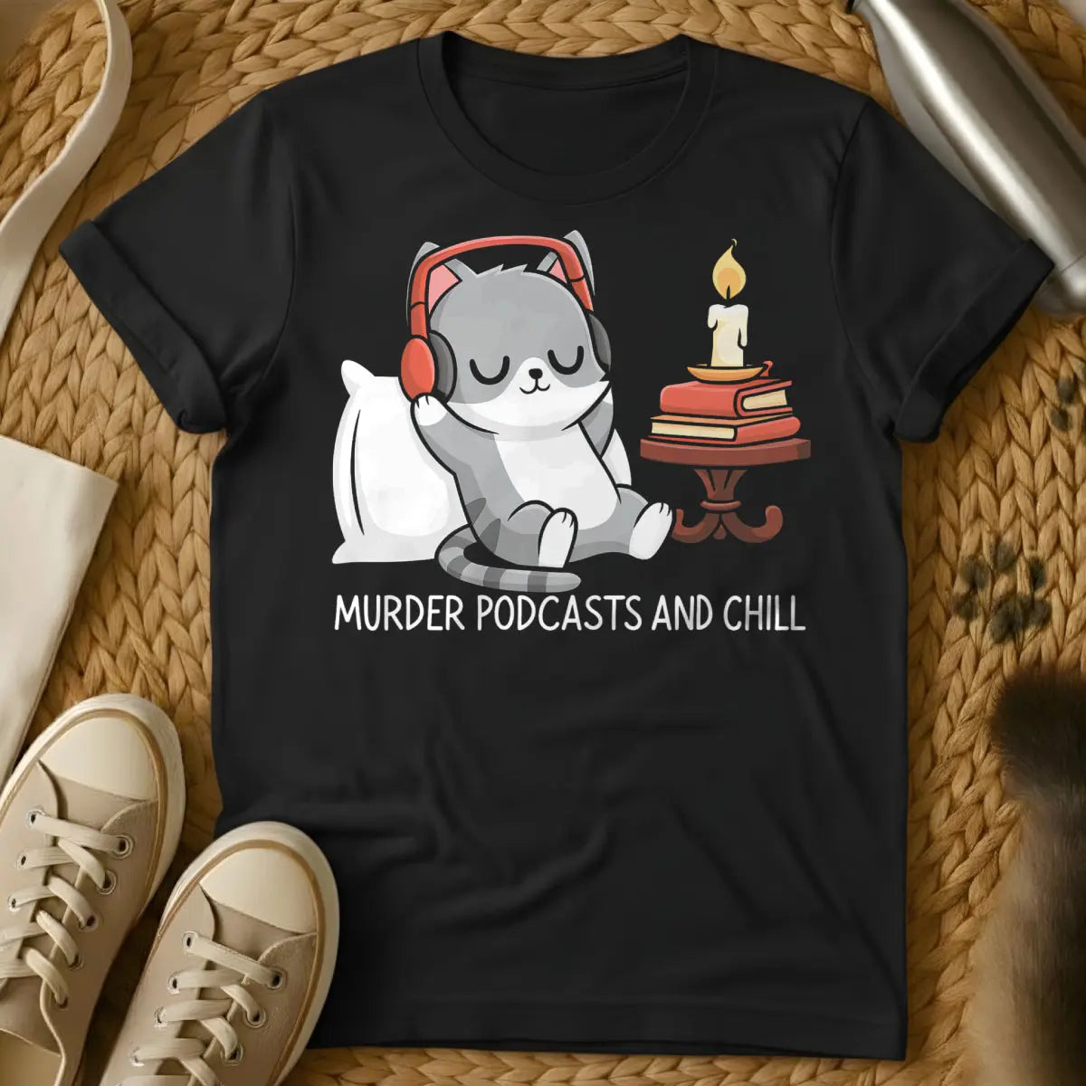 Podcast T Shirt - Black Cat T-Shirt
